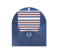 Tarjeta de felicitación con estampado de rayas rojas, azules, blancas y grises para el día de la madre, 10 x 15 cm, papel perlado con sobre, para cumpleaños