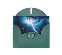 Tarjeta de felicitación con estampado de rayo WHJSHOP verde oscuro, papel nacarado de alta gama, doble cara, efecto perlado, hebilla de amor, sobre de papel perlado