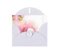 Tarjeta de felicitación con fragmentos de papel de color blanco WHJSHOP - Papel nacarado de alta gama, doble cara, efecto perlado, hebilla de amor, sobre de papel perlado
