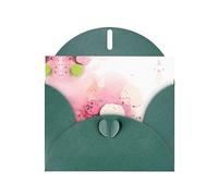 Tarjeta de felicitación con fragmentos de papel WHJSHOP de color verde oscuro, papel nacarado de alta gama, doble cara, efecto perlado, hebilla de amor, sobre de papel perlado