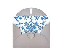 Tarjeta de felicitación con impresión de decoración azul, tarjetas de cumpleaños de papel perlado personalizadas para cumpleaños, bodas, invitaciones, nota de agradecimiento