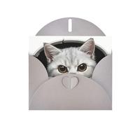 Tarjeta de felicitación con impresión de gato enojado, tarjetas de cumpleaños de papel perlado personalizadas para cumpleaños, bodas, invitaciones, nota de agradecimiento