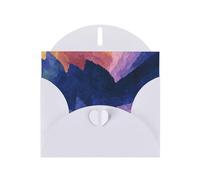 Tarjeta de felicitación con impresión de ondas de flujo de rima morada, tarjetas de cumpleaños personalizadas de papel perlado para cumpleaños, bodas, invitaciones, nota de agradecimiento