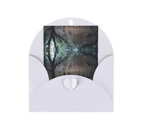 Tarjeta de felicitación con impresión de terror para el día de la madre, Navidad, Halloween, papel perlado de 4 x 6 pulgadas con sobre para cumpleaños