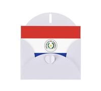 Tarjeta de felicitación con la bandera de JKIEGOQ blanca de Paraguay de 10 x 15 cm para Navidad, día de San Valentín, boda, tarjetas de invitación a fiestas