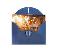 Tarjeta de felicitación con patrones azules de caqui seco de 6 x 4 pulgadas con sobre, para cumpleaños, bodas y otras ocasiones