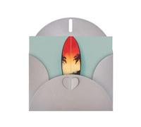 Tarjeta de felicitación con patrones grises de tabla de surf de 6 x 4 pulgadas con sobre, para cumpleaños, bodas y otras ocasiones