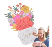 Tarjeta de felicitación con ramo de flores: tarjeta de agradecimiento floral, elegante nota con mensaje impreso, papel decorativo para regalo, sobre premium incluido | Diseño para madre maestr