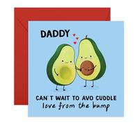 Tarjeta de felicitación con texto en inglés «Can't Wait to Avo Cuddle» - Tarjeta de felicitación para él, marido, prometido, novio para el día del padre o baby shower, viene con calcomanías