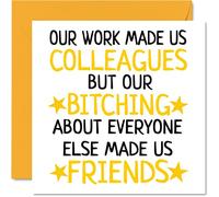 Tarjeta de felicitación con texto en inglés "Leaving Gifts for Colleagues B*tching Friends" para colegas, mujeres y hombres, con texto en inglés "Sorry Your Leaving Good Luck In Your New Job",