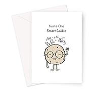 Tarjeta de felicitación con texto en inglés "You're One Smart Cookie" | Divertida tarjeta de felicitaciones, tarjeta inteligente de galletas para graduación o aprobación, divertida tarjeta bien hecha