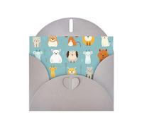 Tarjeta de felicitación con varios patrones de animales de dibujos animados de 6 x 4 pulgadas con sobre, para cumpleaños, bodas y otras ocasiones