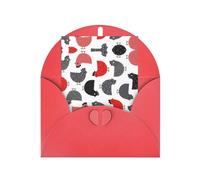 Tarjeta de felicitación creativa con estampado de pollo, hebilla de amor vertical, papel perlado, con sobres, para amigos y familiares