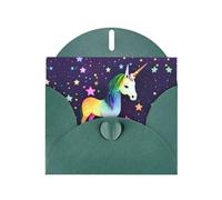 Tarjeta de felicitación de 10 x 15 cm con estampado de estrella de un caballo verde oscuro JKIEGOQ para Navidad, día de San Valentín, boda, tarjetas de invitación a fiestas
