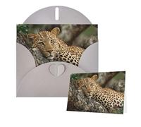 Tarjeta de felicitación de 15 x 10 cm, diseño de leopardo en el árbol, tarjetas en blanco para todas las ocasiones, tarjetas de agradecimiento con sobres, tarjetas de cumpleaños surtidas para boda