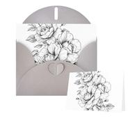 Tarjeta de felicitación de 15 x 10 cm, diseño de rosas florales, tarjetas en blanco para todas las ocasiones, tarjetas de agradecimiento con sobres, tarjetas de cumpleaños surtidas para boda