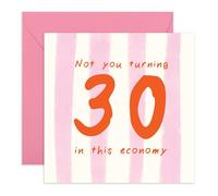 Tarjeta de felicitación de 30 cumpleaños para mujer, con texto en inglés "76.2 cm This Economy", bromas para adultos, para ella, niñas, damas, hijas, sobrinas, mejores amigas, mejores amigas, vecinos