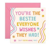Tarjeta de felicitación de amistad con texto en inglés «You're the Bestie Everyone Wishes They Had» - Tarjeta de felicitación de cumpleaños, tarjeta de agradecimiento para mejores amigas, hermanas