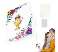 Tarjeta de felicitación de bautismo genérica | Tarjeta de felicitación Cáliz Dorado | Decoración de la habitación del bebé portátil suministros fiesta cumpleaños y baby shower