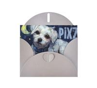 Tarjeta de felicitación de cachorro blanco con sobre gris, vacaciones, cumpleaños, bodas, aniversarios, escribir bendiciones únicas