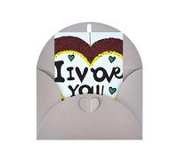 Tarjeta de felicitación de confesiones de amor, 4 x 6 pulgadas, embalaje de sobre en forma de corazón, adecuado para todas las ocasiones.