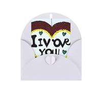 Tarjeta de felicitación de confesiones de amor, 4 x 6 pulgadas, embalaje de sobre en forma de corazón y adecuada para todas las ocasiones.