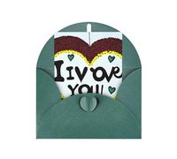 Tarjeta de felicitación de confesiones de amor, 4 x 6 pulgadas, embalaje de sobre en forma de corazón, adecuado para todas las ocasiones.