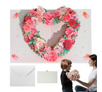 Tarjeta de felicitación de corona para el día de la madre, tarjeta de papel corona floral 3D, accesorios de fiesta compactos e innovadores para la madre y la familia, ocasiones especiales de