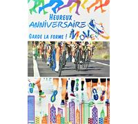 Tarjeta de felicitación de cumpleaños azul brillante Multi Deportes Forma física Carrera Marahton Basket Zapatillas Bicicleta de Carretera Ciclismo Ciudad Fabricado en Francia