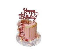 Tarjeta de felicitación de cumpleaños con purpurina, 300 g/m², para decoración de fiestas, 17,8 x 5,5 pulgadas.