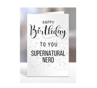 Tarjeta de felicitación de cumpleaños con texto en inglés «Happy Birthday To You» Supernatural Nerd, regalos para hombres, mujeres, regalos para hombre, mujer o persona, tarjeta de felicitación