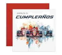Tarjeta de felicitación de cumpleaños - 'F1 BIRTHDAY' - Perfecta para celebrar con un diseño de Fórmula 1 de alta velocidad - Ideal para agregar un toque de emoción y alegría a cualquier cumpleaños