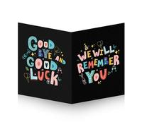 Tarjeta de Felicitación de Despedida Grande, 44x28cm Divertida Tarjeta de Despedida de Compañero de Trabajo con Sobre Tarjetas de Regalo de Despedida de Jubilación para Hombres y Mujeres (Negro)