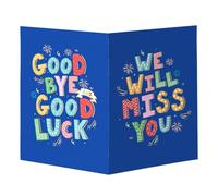 Tarjeta de Felicitación de Despedida Grande, 44x28cm Divertida Tarjeta de Despedida de Compañero de Trabajo con Sobre Tarjetas de Regalo de Despedida de Jubilación para Hombres y Mujeres (Azul)