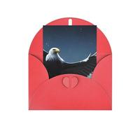 Tarjeta de felicitación de Eagle Under The Stars, 10,2 x 15,2 cm, embalaje de sobre en forma de corazón, adecuada para todas las ocasiones.