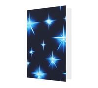 Tarjeta de felicitación de estrella azul de dibujos animados, 4 x 6 pulgadas, embalaje de sobre en forma de corazón, adecuado para todas las ocasiones.