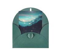 Tarjeta de felicitación de estrellas de ciencia ficción, 4 x 6 pulgadas, embalaje de sobre en forma de corazón, adecuada para todas las ocasiones.