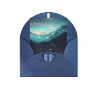 Tarjeta de felicitación de estrellas de ciencia ficción, 4 x 6 pulgadas, embalaje de sobre en forma de corazón y adecuada para todas las ocasiones.