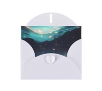 Tarjeta de felicitación de estrellas de ciencia ficción con sobre blanco para vacaciones, cumpleaños, bodas, aniversarios, escribir bendiciones únicas