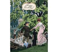 Tarjeta de felicitación de feliz cumpleaños ~ Happy Old Times People in a Boat on a Gorgeous Fresh River ~ Tarjeta de felicitación vintage grande