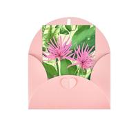 Tarjeta de felicitación de flores rosas, 10,1 x 15,2 cm, embalaje de sobre en forma de corazón y adecuada para todas las ocasiones.