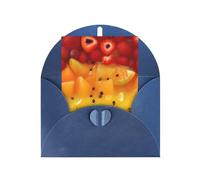 Tarjeta de felicitación de frutas frescas, 10,2 x 15,2 cm, embalaje de sobre en forma de corazón, adecuada para todas las ocasiones.