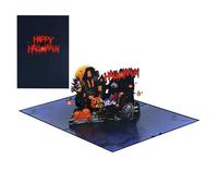 Tarjeta de felicitación de Halloween | Tarjeta de felicitación de Halloween 3D con miedo, decoración coleccionable, horror, talla de papel para estantería, chimenea, mesa de comedor y