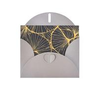 Tarjeta de felicitación de hoja dorada con sobre gris para vacaciones, cumpleaños, bodas, aniversarios, escribir bendiciones únicas