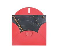 Tarjeta de felicitación de hojas de plantas encantadas con sobre rojo, vacaciones, cumpleaños, bodas, aniversarios, escribir bendiciones únicas