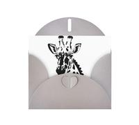 Tarjeta de felicitación de jirafa blanca y negra, interior en blanco, adecuada para ocasiones como el día de San Valentín y aniversarios de boda.