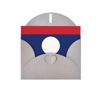 Tarjeta de felicitación de la bandera de Laos con sobre gris, vacaciones, cumpleaños, bodas, aniversarios, escribir bendiciones únicas