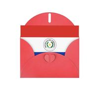 Tarjeta de felicitación de la bandera de Paraguay con sobre rojo, vacaciones, cumpleaños, bodas, aniversarios, escribir bendiciones únicas