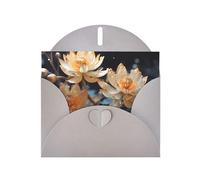 Tarjeta de felicitación de loto blanco bohemio con sobre gris, vacaciones, cumpleaños, bodas, aniversarios, escribir bendiciones únicas