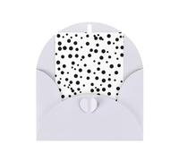 Tarjeta de felicitación de lunares blancos y negros, 10,2 x 15,2 cm, embalaje de sobre en forma de corazón, ideal para todas las ocasiones.
